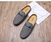 Dres Schoen Lederen Casual Schoen Voor Man Slip Op Mannen Dressing Schoenen Muilezel Grijs Half Chausure Sapato Masculino 220723