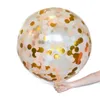 12-Zoll-transparente Magie Ros￩gold Ballon Magie Elektrostatische Konfetti-Ballon Gold Paillette Paillette