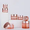 Pink Glass Cream Bottle 5G 10G 15G 20G 30G 50G 60G 100G Cosmetic Jar Packing -flaskor