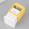 Square Pen Holder Desk Calendar Plastic Pencil Cup Stand Desktop Stationery Organizer Office School Supplies