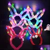 Saç Band Luminous Peluş Tavşan Kulakları LED Hafif Kafa Bandı Çocuk Performansı Noel Doğum Günü Cosplay Party Tavşan Saç Accessorie DHH7K