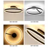 Ceiling Lights Modern Round Led Chandelier Lighting With Remote Control Black White For Bedroom Dining Table Room Hanging Light Fixture