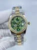 Nowy styl panie zegarek 31 mm 278383 Sapphire 24 Diamond Dail Watche Watches Automatyczny ruch mechaniczny 18K Dwucie Gold Lady Na rękę