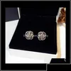 Super Super Glittering INS Fashion Luxury Designer Diamonds Elegant Camellia Rose Flower Serrings для женщины Girls Gold Sqgov v Ot0xs