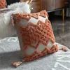 枕オレンジ幾何学的房状のカバータッセルホーム装飾刺繍45x45/30x50cmグレーソファ枕カバーシャム