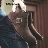 Dres Shoe Misalwa Primavera/Inverno Suede Men Boot Elegant Chelsea British Gentleman Office Shoe Brown Sand 220723