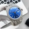 ساعة Wristwatch Diamond Watch 2024 Mens Automatic Mechanical Watch Sapphire 41mm Strap Studded Studdded Women Wristwatch Montre de Luxeqknakb33