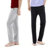 Pantalon de pyjama en coton solide pour hommes, vêtements de nuit pour hommes, grande taille, décontracté, jambes larges, amples, Pijama Hombre, bas de sommeil