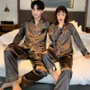 Pijama de seda satinada para parejas de gran tamaño para hombre