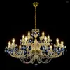 Lustres Villa Duplex salon cristal atmosphère de luxe El ingénierie Club lampe couleur escalier lustre ZG8532 #