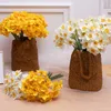 Flores decorativas 6pcs Buquê de flor artificial ramos de grinalda falsa de seda de seda de casamento narcissus narcodil vaso doméstico po prop prop