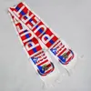 Saint Lucia Sinalizador de lenço de lenço de fábrica de qualidade poliéster mundial country cetim lenço nação de futebol fãs fãs lenço com borla de cor branca
