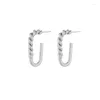 Boucles d'oreilles créoles mode géométrique minimaliste boucle d'oreille en forme de torsion couleur or Punk Vintage ovale goujon pour femmes bijoux Pendientes 2022