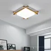 Plafondlampen Chinese LED Wood Lamp Japanse stijl Tatami slaapkamer woonkamer sqaure houten