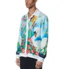 Casablanca 2023 Swan Lake sidenskjorta Herr Designer Button Up Shirts Hawaiian Beach Polo casablanc