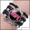 Charm Bracelets Schmuck Neues Band Brustkrebs Bewusstsein für Frauen Glaube Hope Cure Glaube Bangle Fashion Inspirati Otove