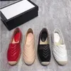 Cord Platform matelasse leather espadrilles Flats designer slippers women sandal shoes Apricot red white mules loafers summer luxury womens slides