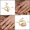 Anillos de racimo Anillos de racimo Anillo de abrazo de acero inoxidable para mujeres Ins Amor romántico Tallado Mano Hombres Moda Joyería ajustable Punk Sna Dhe9O