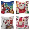 Kussen Merry Christmas Cover Cartoon Santa Claus Print Case Xmas Gifts Home Decor Office Sofa Throw 45x45cm