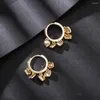 Boucles d'oreilles de cerceau Retro Gold Love Heart déclaration pour les femmes multi-coeurs