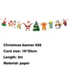 Juldekorationer Amawill Banner Flag Merry Hanging Bunting 6 Style Santa Elk Stockings Home Decoration