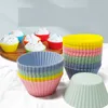 Silikon Cakecup Kalıplı Gül Yıldız Kalp Yuvarlak Yuvarlak Muffin Cupcakes Pırtı Kalıpları Mutfak Bakeware Maker Tepsi Kek Dekor Araçları