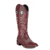 Boots Taoffen Big Size 35-48 Dames knieprint Winterschoenen voor vrouw Fashion Club Western Ins Ladies Footwear 220805