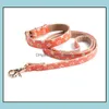 Dog Collars Leashes Dog Collar And Leashes Set Classic Print Designer Pet Collars Indoor Outdoor Durable Pu Leather Leash Drop Del Dh5Yz