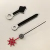 Titta på reparationssatser NH35 Hands Pointer Forjapan NH36 4R36 Automatisk rörelse Svart silverkant Spider Web Seconds Needle