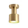 Ceiling Lights Balcony American All Copper Small Lamp Nordic Modern Simple Cloakroom Creative Porch Entrance Hall