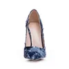 Boots Spring and Summer Mary Jane Women High Heels Be Toe Denim Sexy Single Shoes for 220901