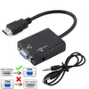 Convertitore cavo HDMI-VGA HD 1080P con alimentatore audio Adattatore HDMI maschio VGA femmina per tablet PC portatile TV