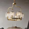 Kroonluchters slaapkamer luxe moderne eetkamer kroonluchter koperen lamp Amerikaans creatieve eenvoud kristallen leven warm