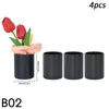 Party Decoration 4pcs Round Flower Box Hug Bucket Florist Floral Gift Wedding Decor Vase Replacement Storage Paperboard Packaging Case