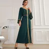 Etnik Kıyafet Dubai Hanikli Kadın Elbiseler V yaka El Dikişli Raglan Sleeve Parti Elbisesi 2022 Kaftan Abayas Djellaba Fas Vestidos