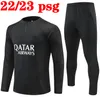 22 23 Mezza zip PSG Tuta da calcio Maillots 22 2023 Parigi Stile classico uomo bambini PSG kit tuta da allenamento set uniforme enfants