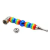 Rainbow Colored p￤rlr￶r med metalllock b￤rbar och l￤tt att reng￶ra metallpipen avtagbar