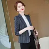 Abiti da donna alla giacca da donna moda da un bottone a strisce sottili ol stili blazer invernali autunnali per donne lavoro da lavoro da lavoro in blazer