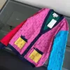 Cardigan Sweater Knit Designer Autumn Winter Cardigans tricotados casaco solto letra dupla suéteres imprimidos
