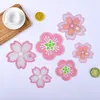 飲み物のためのピンクチェリーフラワーカップマット非滑り洗う再利用可能な耐熱性花パターンコーヒーマグコースター