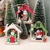 Christmas Decorations Wooden Pendants Xmas Tree Hanging Ornaments For Home DIY Wood Crafts Year Decor Party