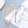 Necklace Earrings Set Funmode 2pcs Fashion Leaf Shape Bangle Ring For Women Wedding Party Gold Color Silver Wholesale FS37