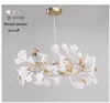 Lampes suspendues en forme de feuille de Ginkgo, luminaires suspendus modernes, feuilles romantiques européennes, décoration de la maison, salle à manger, salon, lampe ronde longue à suspendre, longueur 120cm