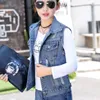 Gilets pour femmes Femme Veste Gilet Printemps Hiver Déchiré Denim Femme Petit Manteau Sans Manches Femmes Chaleco Mujer Bleu Effiloché