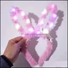 Bande De Cheveux Oreilles De Lapin En Peluche Lumineux Led Lumière Bandeau Enfants Performance Noël Anniversaire Cosplay Fête Lapin Cheveux Accessoire Dhh7K