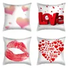 Décorations de Noël Taies d'oreiller coeur Cadeau de Saint Valentin pour petit ami petite amie Housses d'oreiller Lit Canapé Décor à la maison Housse de coussin de fête