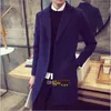 새로운 트렌치 남자 패션 코트 턴 다운 칼라 긴 아웃복 오버코트 manteau homme woolen