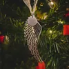 Weihnachtsdekoration 1PC Herzform Anhänger Engel Flügel Pendent Hanging Tag Po Frame Weihnachtsbaum Ornamente Home Decor