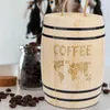 Storage Bottles Versatile Wooden Barrel Pen Holder Coffee Desk Organizer Canister Stationery For Office