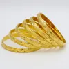 Bangle armbanden 6 stuks Ethiopische Dubai Gold Ladies Flower Bridal African Wedding Sieraden Midden -Oosten items